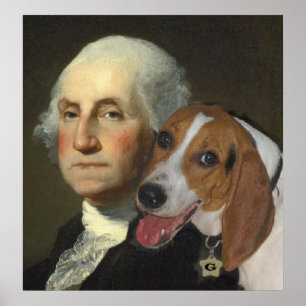 George Washington en zijn Foxhound Poster