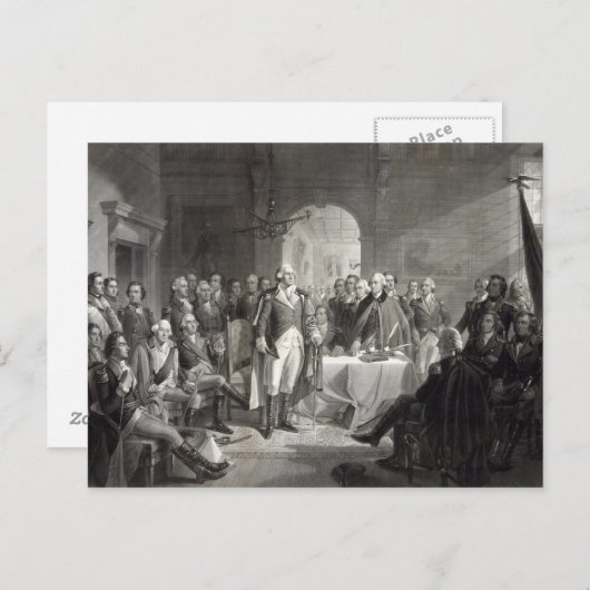 George Washington en zijn generaals briefkaart (Voorkant / Achterkant)