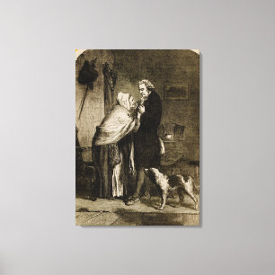 George Washington en zijn moeder Canvas Afdruk