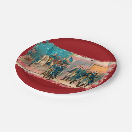 George Washington en zijn troepen Papieren Bordje (Gekanteld)