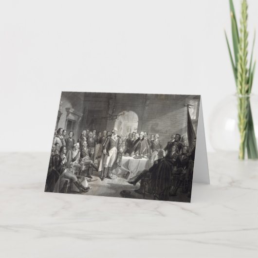 George Washington en Zijn wenskaart van Generaals Kaart (Voorkant)