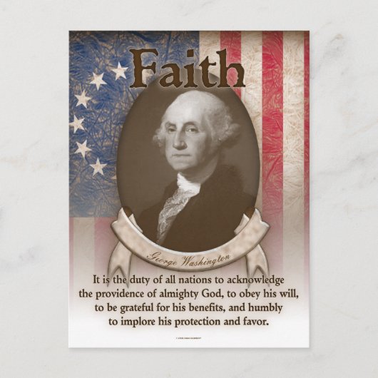 George Washington - Faith Briefkaart (Voorkant)