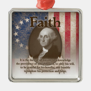 George Washington - Faith Metalen Ornament