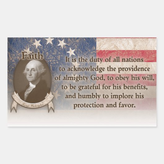 George Washington - Faith Rechthoekige Sticker (Voorkant)
