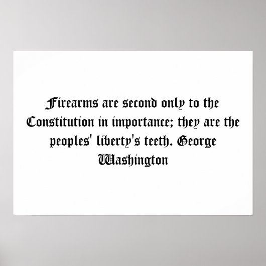 George Washington Firearms Quote Poster (Voorkant)
