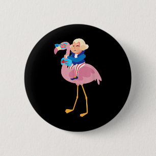 George Washington Flamingo 4 juli Amerikaanse FL Ronde Button 5,7 Cm