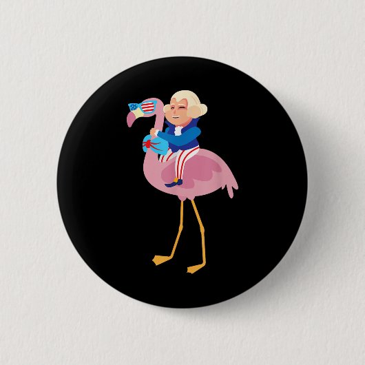 George Washington Flamingo 4 juli Amerikaanse FL Ronde Button 5,7 Cm (Voorkant)