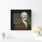 George Washington Freedom of Speech Quote Clock Vierkante Klok (Huis)