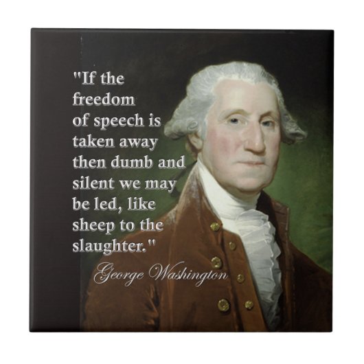 George Washington Freedom of Speech Quote Tile Tegeltje (Voorkant)