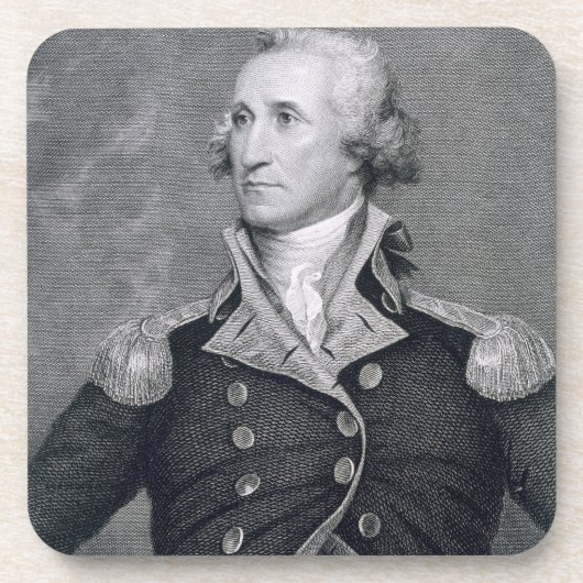 George Washington, gegraveerd door Asher Brown Dur Drankjes Onderzetter (Voorkant)