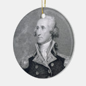George Washington, gegraveerd door Asher Brown Dur Keramisch Ornament (Links)