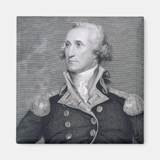 George Washington, gegraveerd door Asher Brown Dur Magneet (Voorkant)