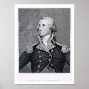 George Washington, gegraveerd door Asher Brown Dur Poster