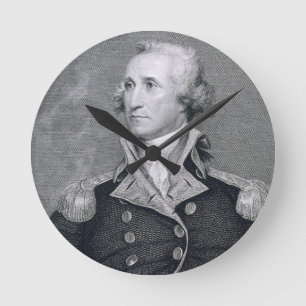George Washington, gegraveerd door Asher Brown Dur Ronde Klok