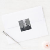 George Washington, gegraveerd door Asher Brown Dur Vierkante Sticker (Envelop)