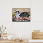 George Washington Grappige Kat Muurkunst Poster (Keuken)