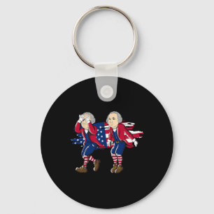 George Washington Griddy Amerikaanse vlag 4 juli Sleutelhanger