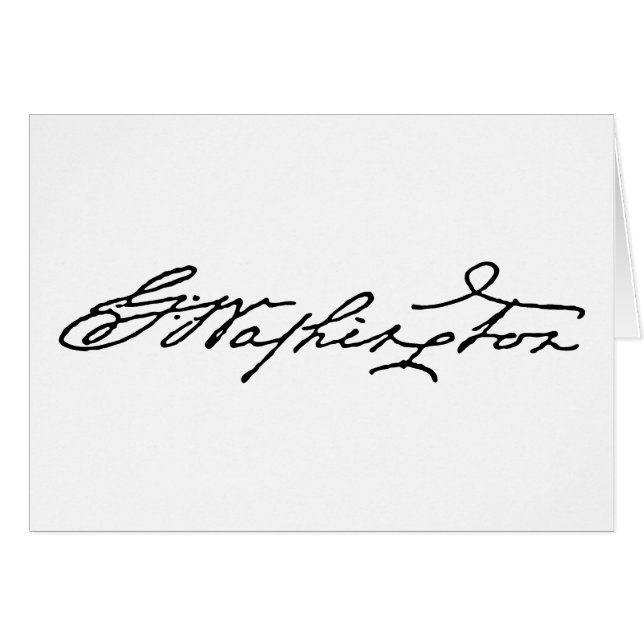George Washington Handtekening (Voorkant Horizontaal)