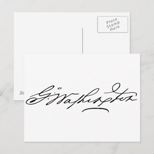 George Washington Handtekening Briefkaart (Voorkant / Achterkant)