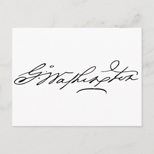 George Washington Handtekening Briefkaart (Voorkant)