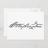 George Washington Handtekening Briefkaart (Voorkant / Achterkant)