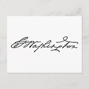 George Washington Handtekening Briefkaart