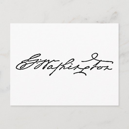 George Washington Handtekening Briefkaart (Voorkant)
