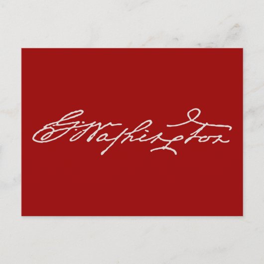 George Washington Handtekening Briefkaart (Voorkant)