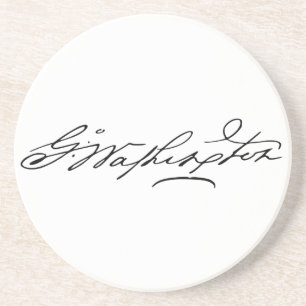 George Washington Handtekening Zandsteen Onderzetter