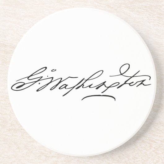 George Washington Handtekening Zandsteen Onderzetter (Voorkant)