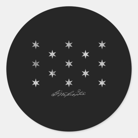 George Washington Headquarters Flag Independence D Ronde Sticker (Voorkant)