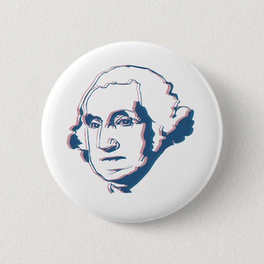george washington in 3d ronde button 5,7 cm (Voorkant)