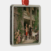 George Washington in Bartram's tuin Metalen Ornament (Rechts)