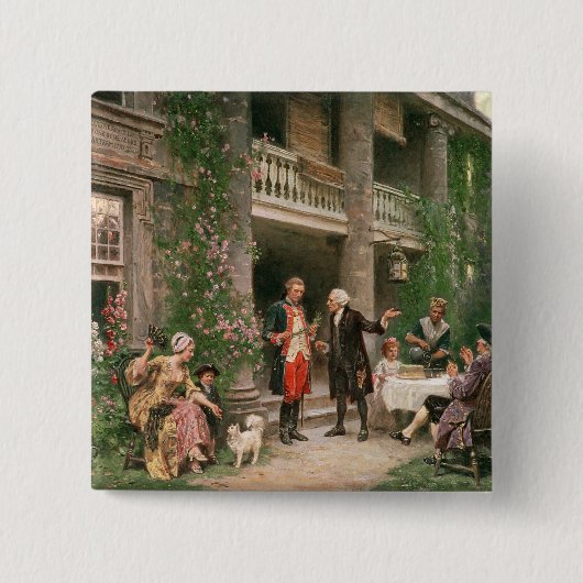 George Washington in Bartram's tuin Vierkante Button 5,1 Cm (Voorkant)