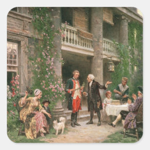 George Washington in Bartram's tuin Vierkante Sticker