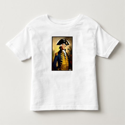 George washington in battlefield attire kinder shirts (Voorkant)