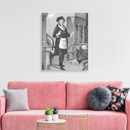 George Washington in Masonic Regelia Canvas Afdruk (Insitu (Woonkamer))