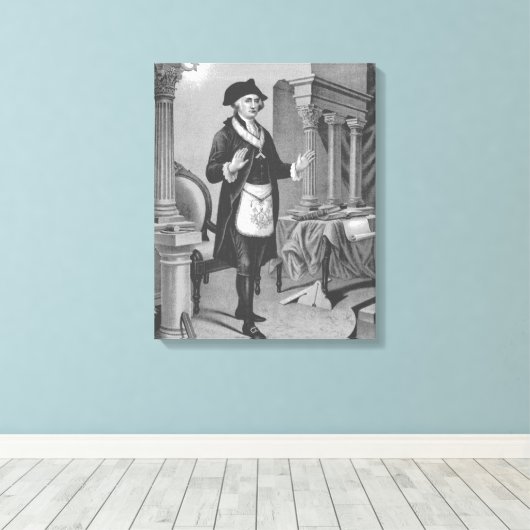 George Washington in Masonic Regelia Canvas Afdruk (Insitu (Houten vloer))