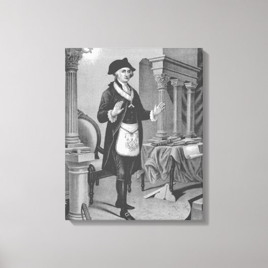 George Washington in Masonic Regelia Canvas Afdruk (Voorkant)