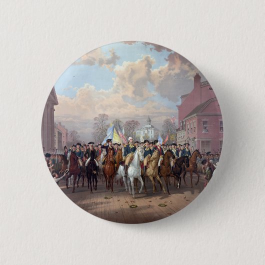 George Washington in New York knop Ronde Button 5,7 Cm (Voorkant)