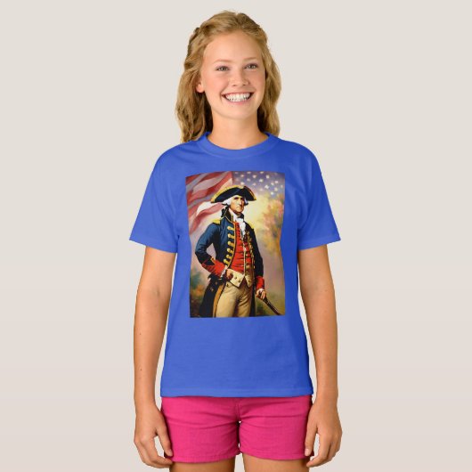 George Washington in oorlogskleding T-shirt (Voorkant volledig)