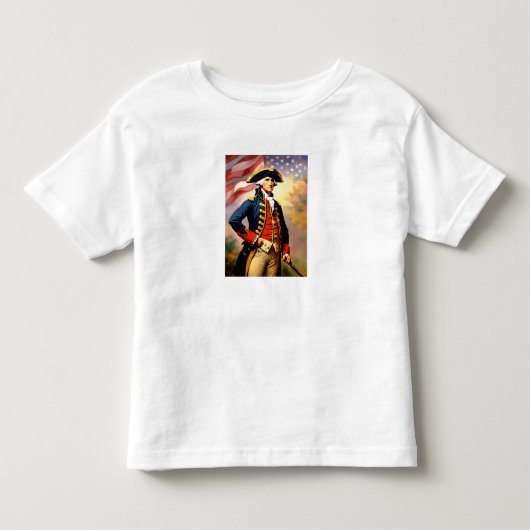 George Washington in oorlogsuitrusting Kinder Shirts (Voorkant)