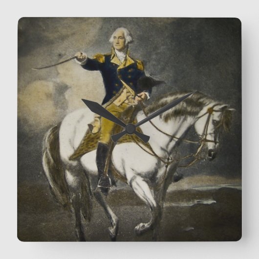 George Washington in Trenton Vierkante Klok (Voorkant)