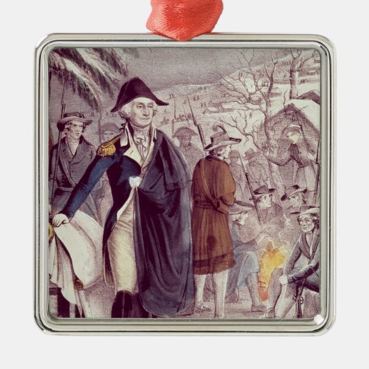 George Washington in Valley Forge Metalen Ornament (Voorkant)
