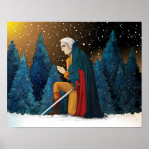 George Washington in Valley Forge Praying Poster