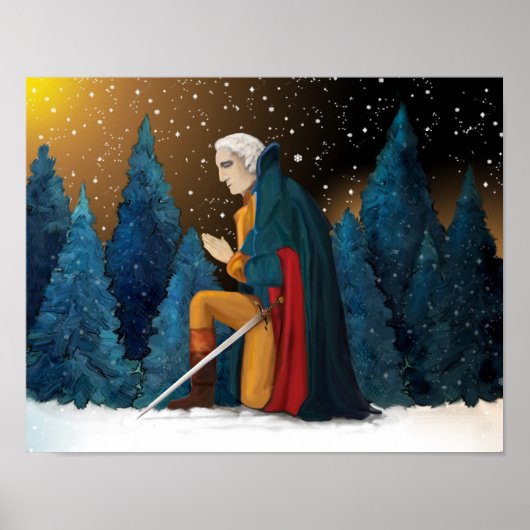 George Washington in Valley Forge Praying Poster (Voorkant)