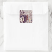 George Washington in Valley Forge Vierkante Sticker (Tas)