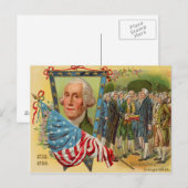 George Washington inauguratie Amerikaanse vlag Briefkaart (Voorkant / Achterkant)