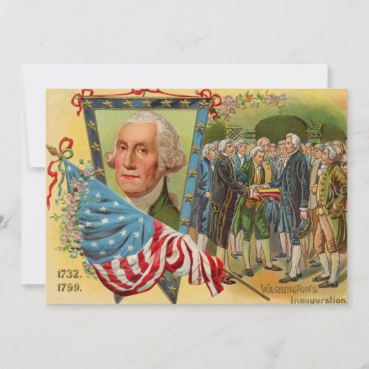 George Washington inauguratie Amerikaanse vlag Kaart (Voorkant)
