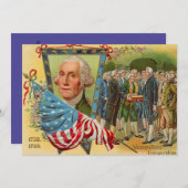 George Washington inauguratie Amerikaanse vlag Kaart (Voorkant / Achterkant)